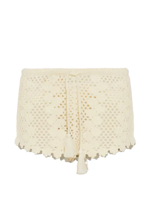 Posse Saskia crochet-knit shorts Neutrals PS2217