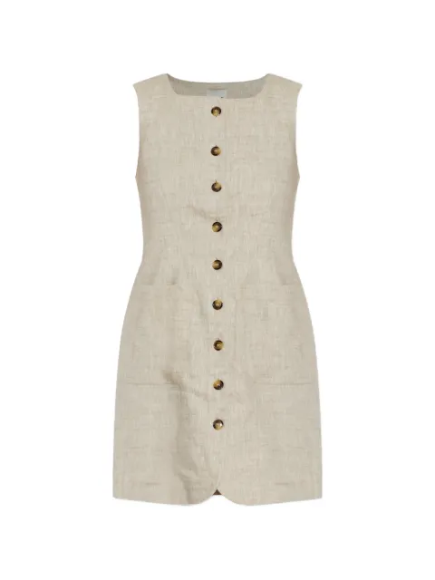 Posse Emma button-down mini dress Neutrals PS1442