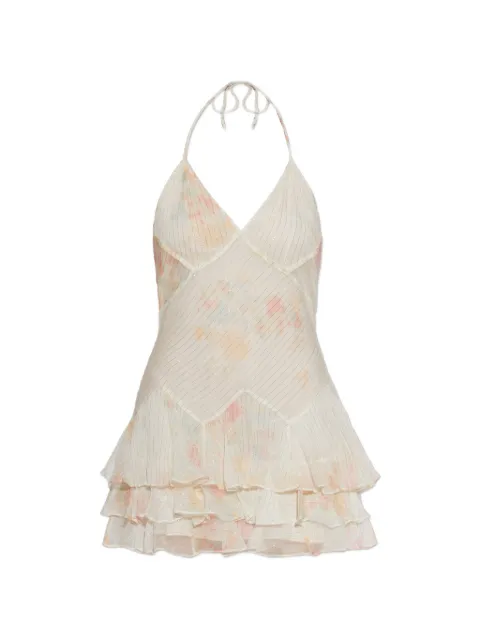 LoveShackFancy Adrinette tiered ruffled mini dress Neutrals D23523496