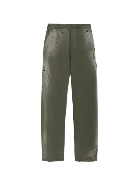 Diesel cotton sweatpants with destroyed effect Green PKEITHA226850PLDM