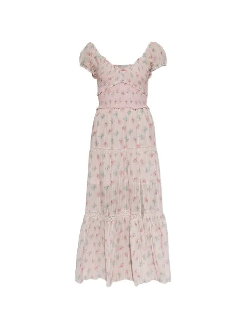 LoveShackFancy Amandla floral-print tiered maxi dress Pink D31823507