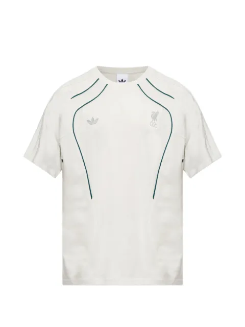 adidas x Liverpool FC contrast-piping logo-print T-shirt White KX77010