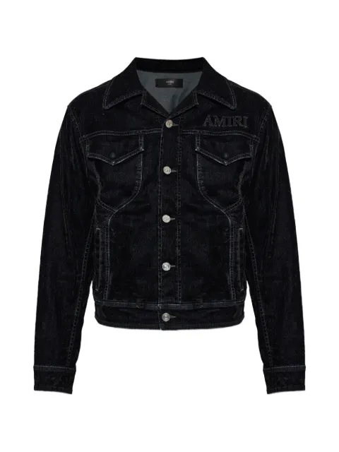 AMIRI logo-embroidered denim jacket Black AM426JA0450