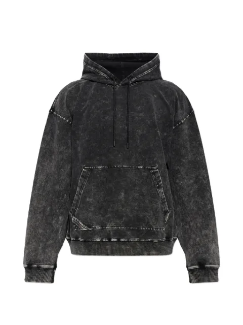 Diesel treated denim-effect hoodie Grey SBOXTHOODTUKA228100EFBJ