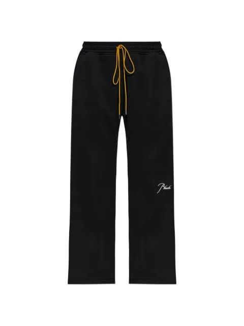 RHUDE Classique logo-embroidered wide-leg track pants Black RHPF26SP03012