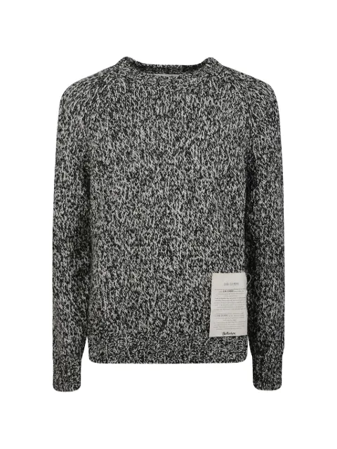 Ballantyne Raw Diamond marl-knit raglan-sleeve sweater Black B4P1803W072