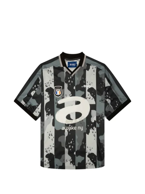 Awake NY camo-print striped T-shirt Black AWKSU26TP006