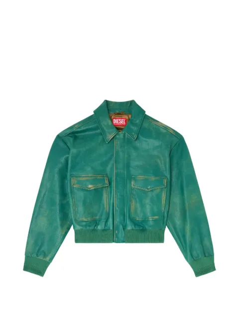 Diesel jacket in treated leather Green A250660SJCN