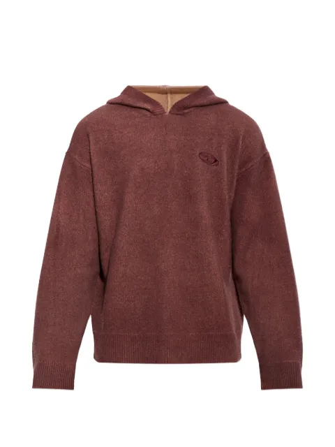Diesel Double-dyed hoodie in wool-blend knit Red KPICKLEDA230930HNBV