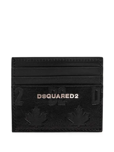 DSQUARED2 leather card holder with logo Black CCM004512909436