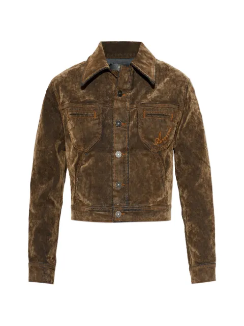 AMIRI flock cut denim jacket Brown AW426JA019