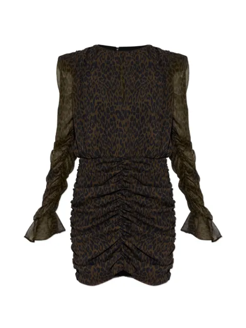 ROTATE BIRGER CHRISTENSEN ruched flower mini dress dark brown Brown 1166260