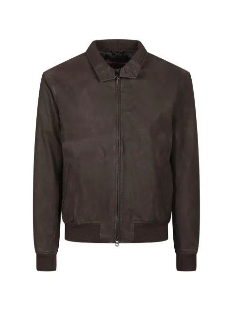 Stewart zip-up leather jacket Brown G1EU080SFN5C1ZF00070
