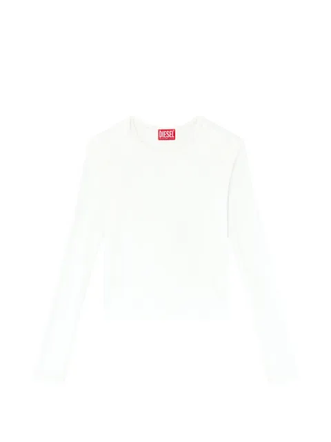 Diesel rucked-up long-sleeve T-shirt in double-layer jersey White A260710BLCN