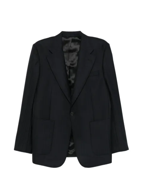 Spina herringbone-pattern single-breasted jacket Blue F26J14