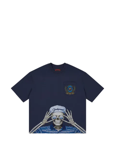 GODSPEED Golf Days graphic-print chest-pocket T-shirt Blue GS637