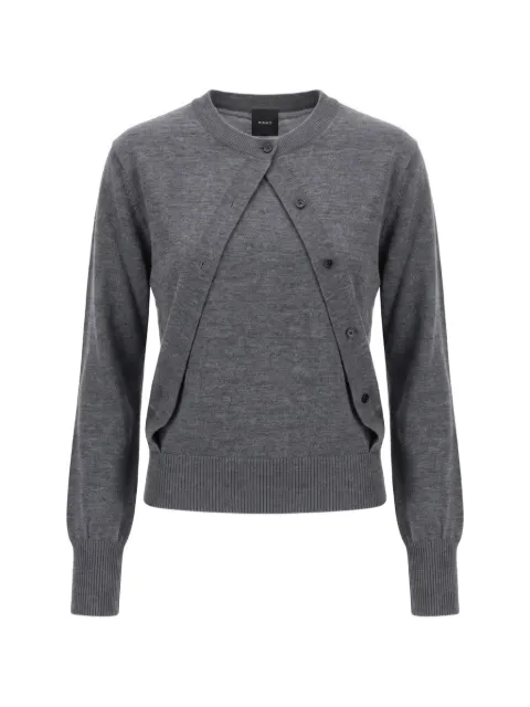 PINKO sleeveless sweater with integrated cardigan Grey 107259A3FY