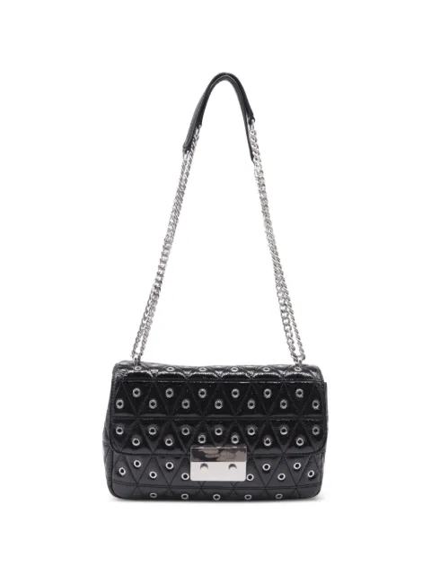 Michael Kors Vintage Sloan eyelet-embellished shoulder bag Black RFCPUUSBA784934W