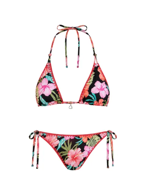 BANANA MOON floral-print triangle bikini Black NUCONOELANI