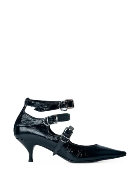 Vivienne Westwood Napoli triple buckle-fastening pointed-toe pumps Black 74140001WL00EON401