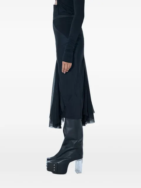 Rick Owens DBL asymmetric midi skirt Black RP02F5373JSVSCS