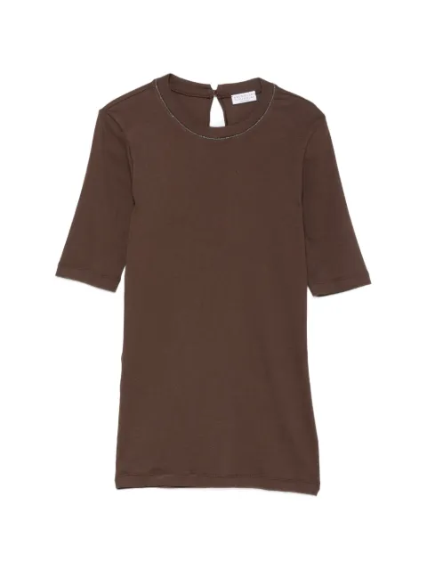 Brunello Cucinelli monili-chain T-shirt Brown M0TC8BJ310