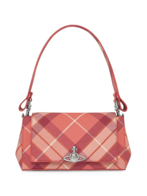 Vivienne Westwood medium Hazel Orb-plaque tartan tote bag Pink 4602000WWS002L