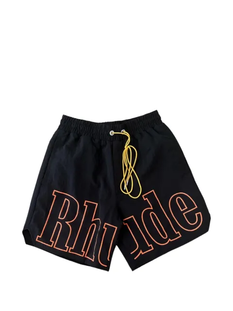 RHUDE logo-print swim shorts Black RHFW26SH03948