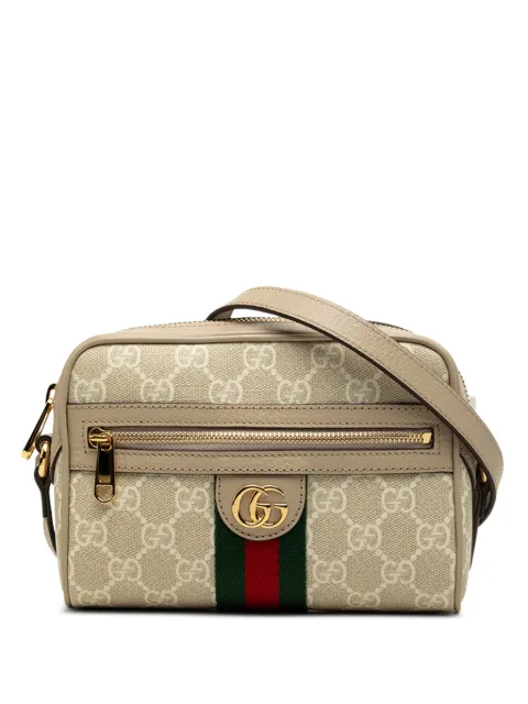 Gucci Pre-Owned 2016-2026 Mini GG Supreme Web Ophidia crossbody bag Brown VEJ10FSSL4IAVF9K