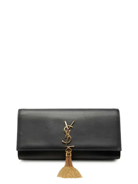 Saint Laurent Pre-Owned 2013-2026 Smooth Calfskin Cassandre Tassel clutch bag Black TO6HUWOGK39KAS23