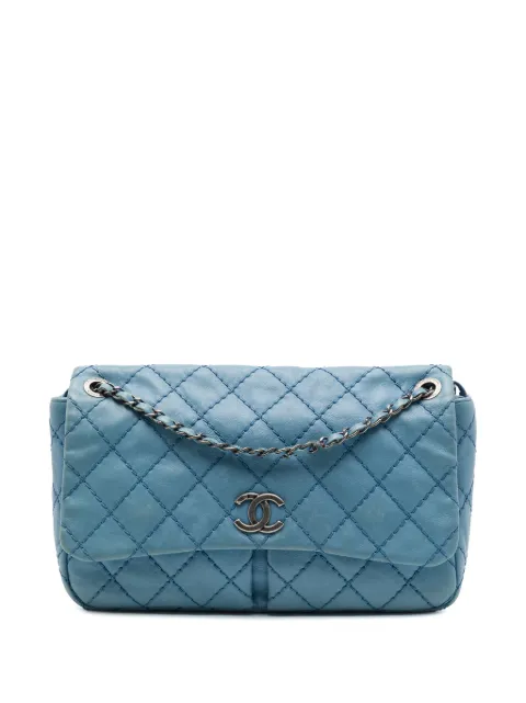 CHANEL Pre-Owned 2012-2013 Medium Quilted Calfskin Natural Beauty Split Pocket Flap shoulder bag Blue VZRWM4DP7JZBHPHG