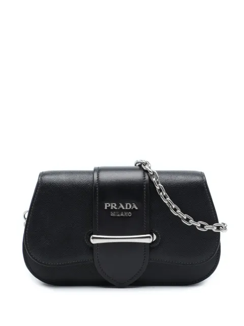Prada Pre-Owned 2018-2026 Saffiano and City Calf Sidonie crossbody bag Black TYMNTIA53NBJ148E