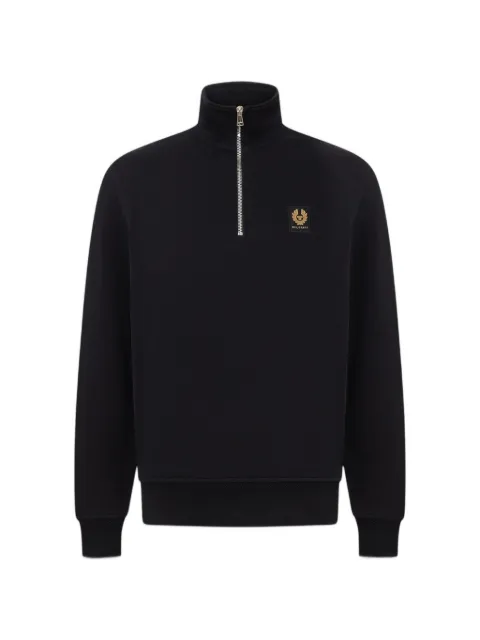 Belstaff quarter-zip logo-patch sweater Black 106570