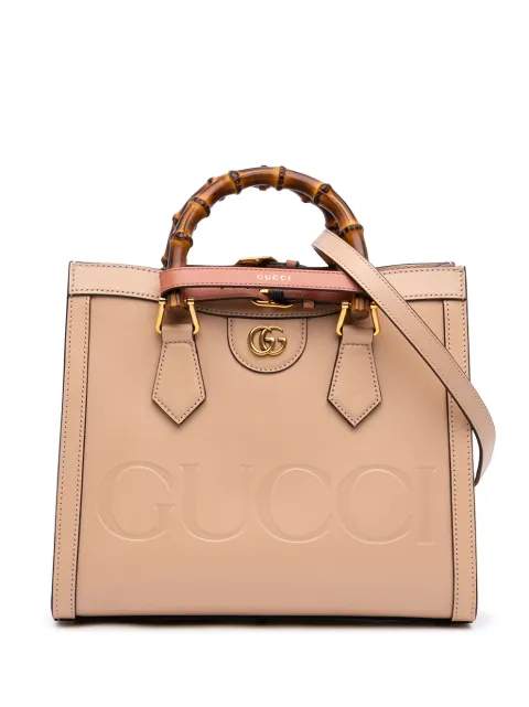 Gucci Pre-Owned 2016-2026 Medium Calfskin Bamboo Diana satchel Neutrals L1ISMFXNAZT2FIYS