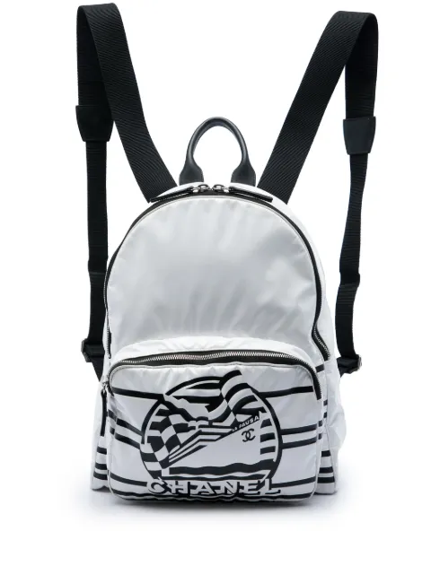 CHANEL Pre-Owned 2019 Vinyl La Pausa Bay backpack White NAC0IEM2GI881V7F