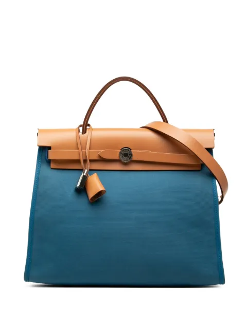 Hermès Pre-Owned 2016 Toile Herbag Zip 31 satchel Blue D43QK382GZY1PA5T