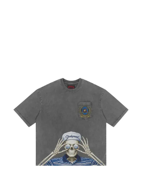 GODSPEED Golf Days graphic-print chest-pocket T-shirt Grey GS633