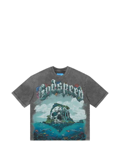 GODSPEED graphic-print washed T-shirt Grey GS626