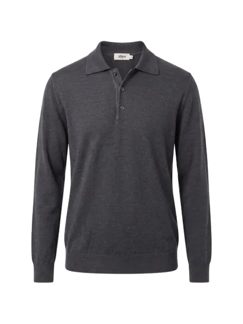 Altea fine-knit polo-collar sweater Grey 2661122
