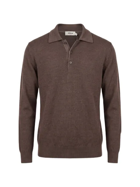 Altea button-fastening long-sleeve polo shirt Brown 2661122