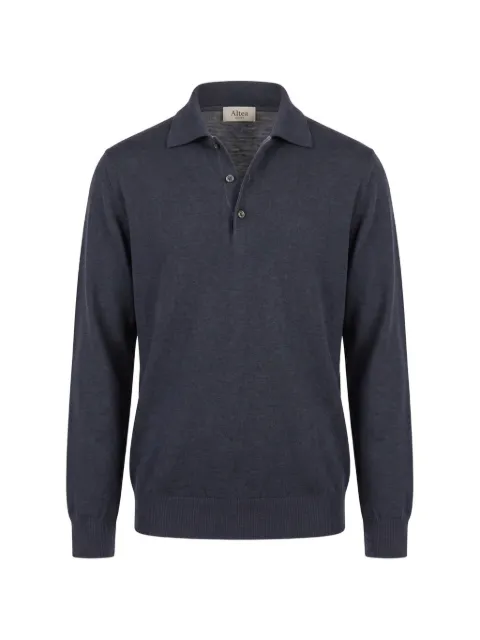 Altea button-fastening long-sleeve polo shirt Blue 2661122
