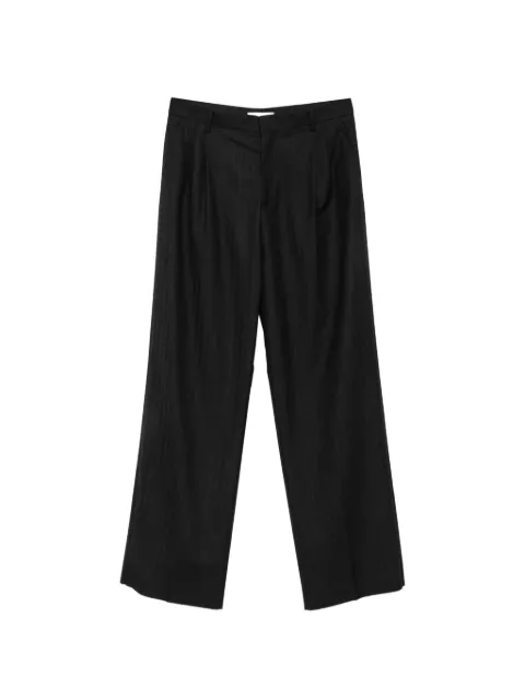 Spina herringbone pleated trousers Black F26P07