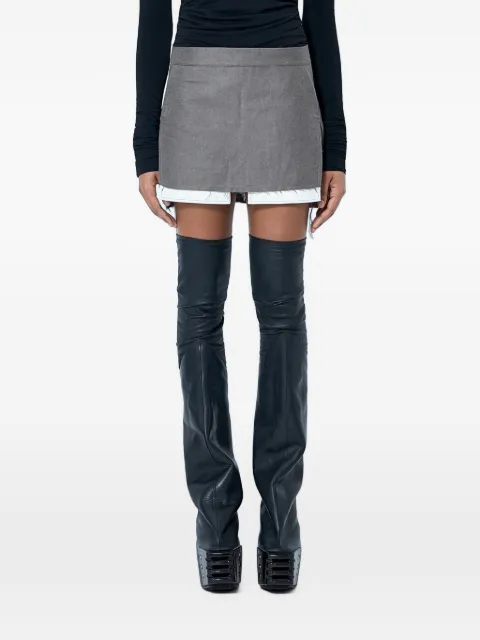 Rick Owens layered-hem mini skirt Grey RP02F5374MOR34
