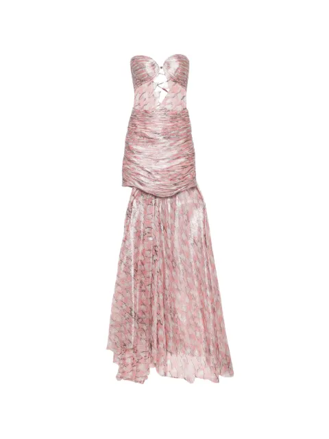 Maria Lucia Hohan Kelly cut-out ruched mini dress Pink KELLYMINIPRINTSL