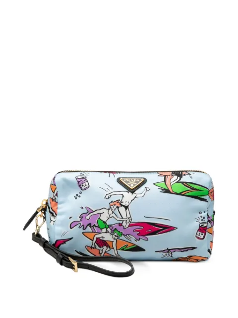 Prada Pre-Owned 2013-2026 Tessuto Stampato Cosmetic pouch Blue UW7JJ8TQRN6ER424