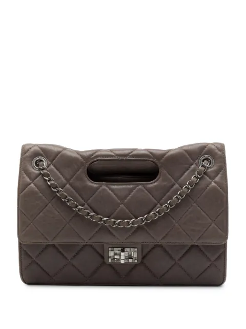 CHANEL Pre-Owned 2011 Paris Byzance Jumbo Washed Lambskin Take Away Flap satchel Brown UMPAJYH6N0LKG40K