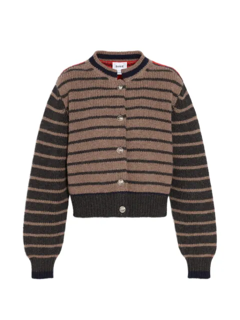 Barrie stripe-pattern chunky-knit cardigan Brown C340280