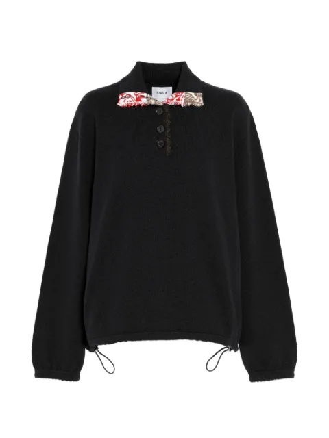 Barrie contrast-collar cashmere sweater Black C345367