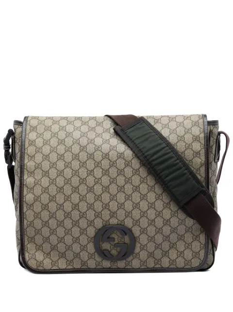 Gucci Pre-Owned 2016-2026 Large GG Supreme Interlocking G Messenger Bag crossbody bag Neutrals IOH98GE52D8SUOIQ
