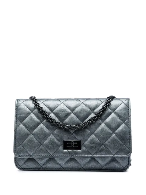 CHANEL Pre-Owned 2019 Quilted Aged Calfskin Reissue 2.55 Wallet on Chain crossbody bag Grey 9LU13YV7VPYNJYJU